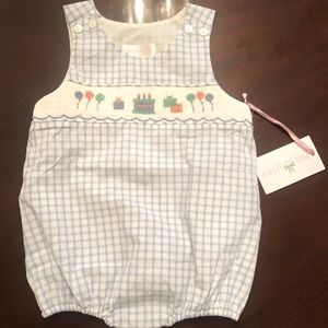 CECIL AND LOU NWT Birthday Smocked Bubble 12 month old
